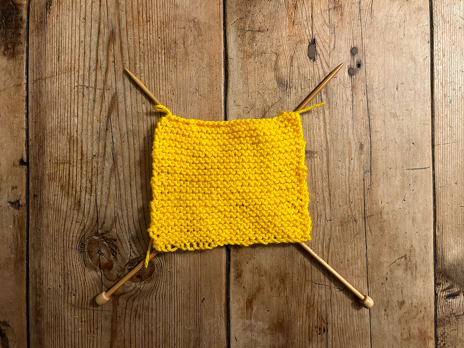 One Thousand Stiches freshly Knitted into a Square waiting to be Traded