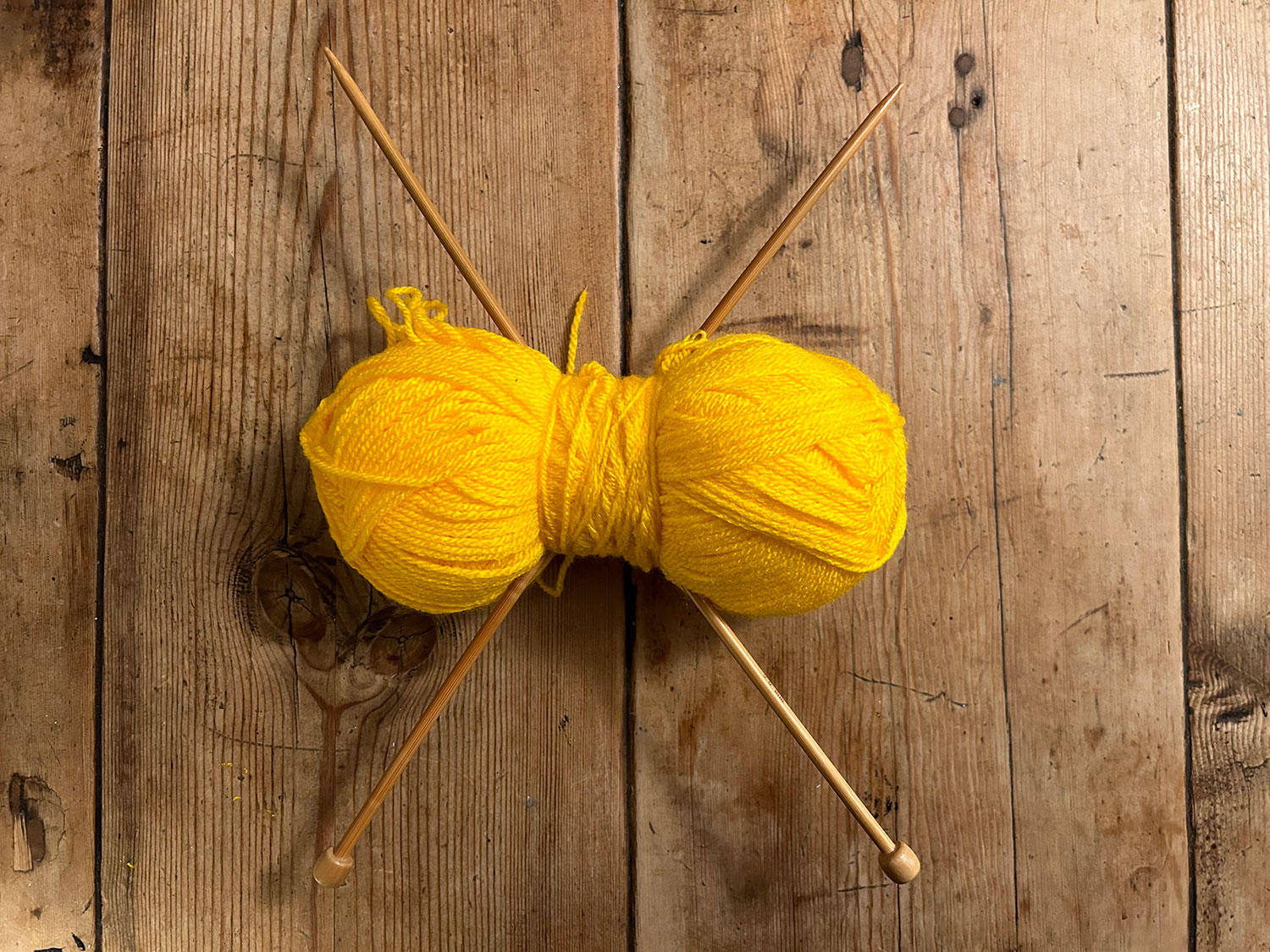 A Ball of Wool and a Pair of Needles waiting to Start