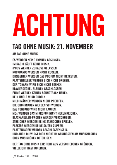 No Music Day Notice