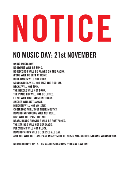 No Music Day Notice