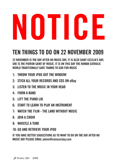 Ten Films to Watch on NO MUSIC DAY