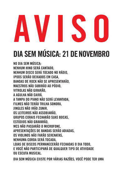 No Music Day Notice