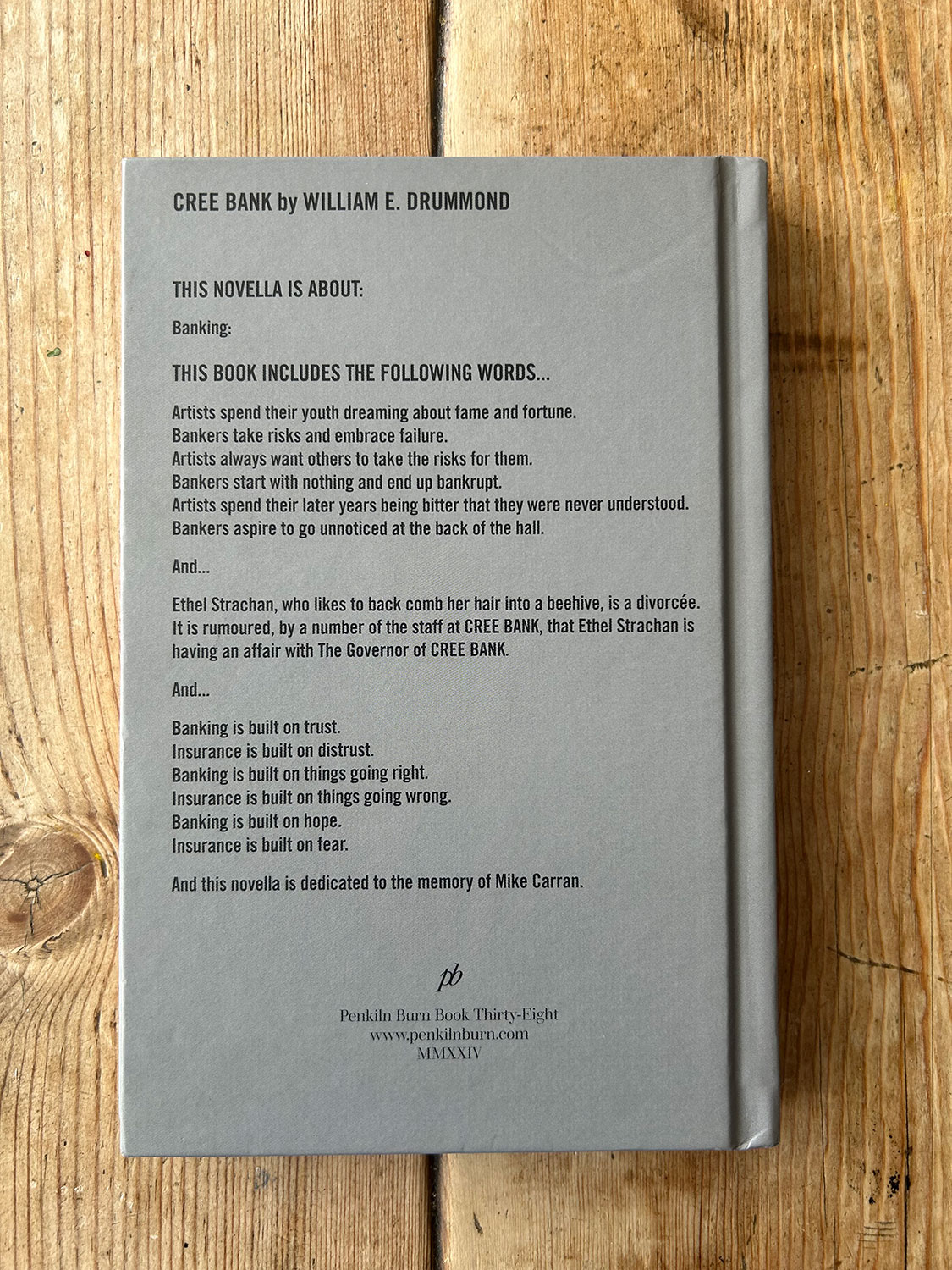 CREE BANK book Back Cover