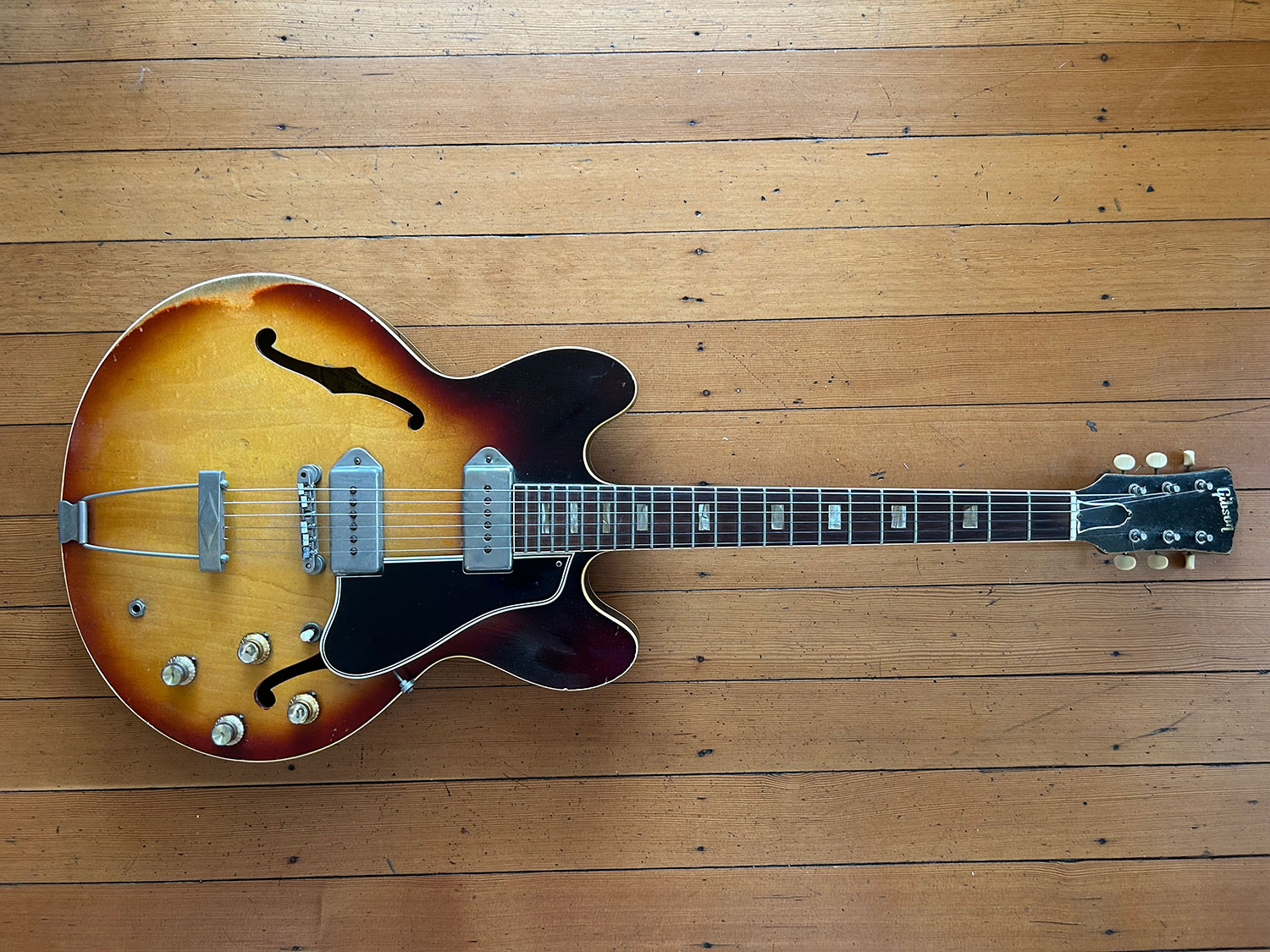 Gibson 330 on floor