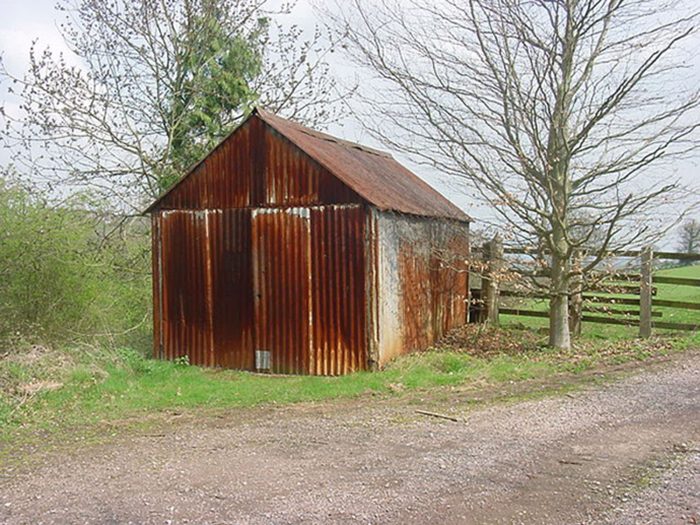 rusty corrugated iron shed