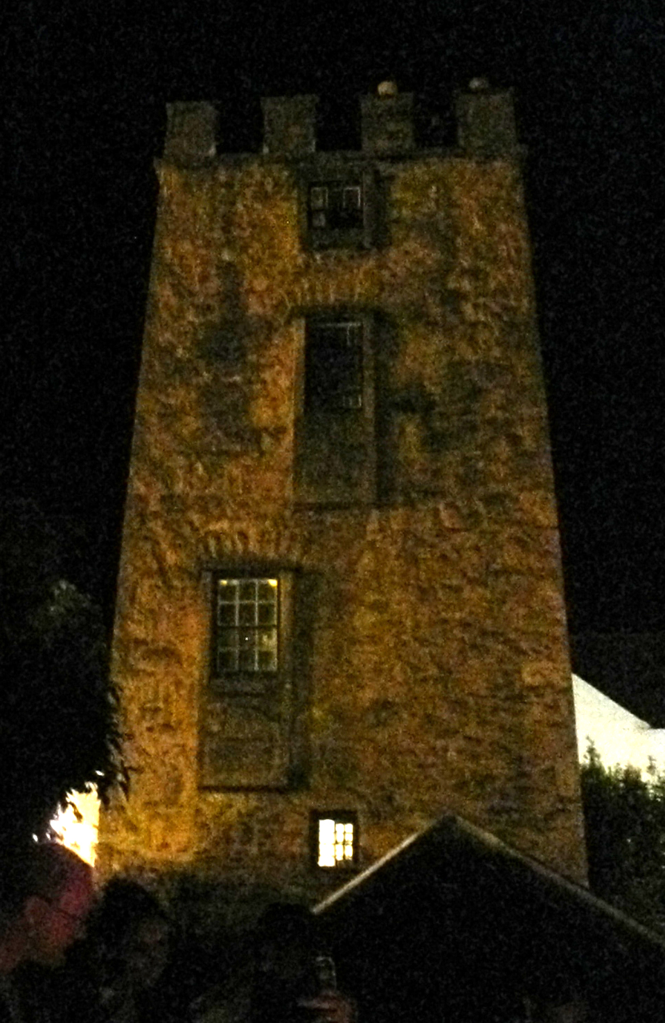  The Curfew Tower by bonfire light